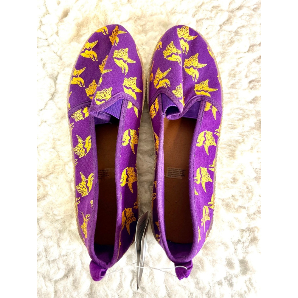 NWT FOCO NFL Women's Minnesota Vikings Espadrille Canvas Shoe Size L (9-10) - Picture 2 of 8